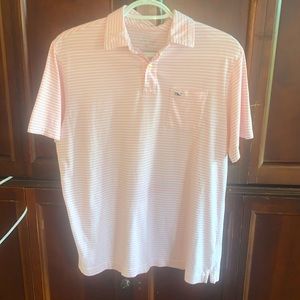 Vineyard vines boys xl polo shirt. Pink and white